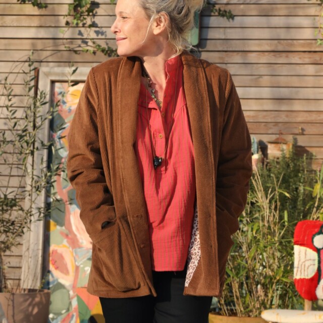 Quintessence - Veste Faustine - velours côtelé chamois