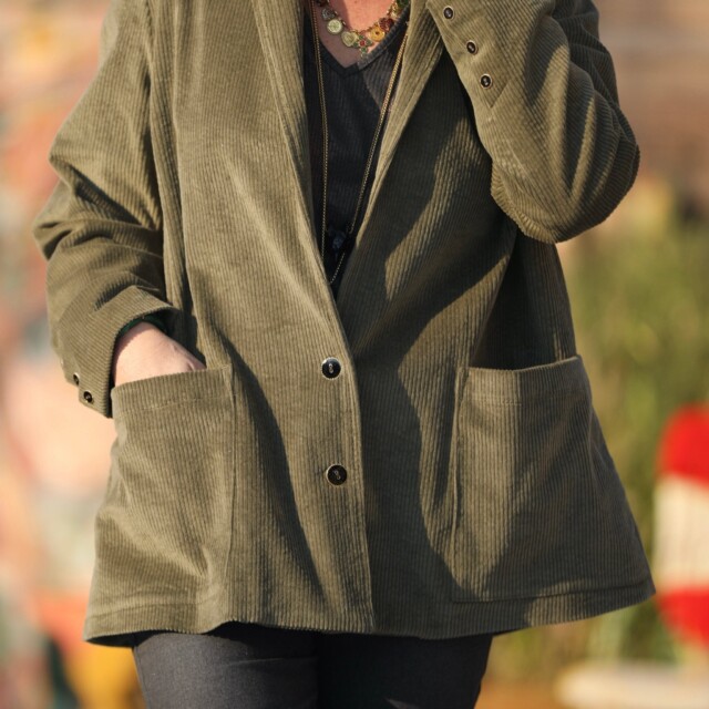 Quintessence - Veste Faustine - velours côtelé kaki