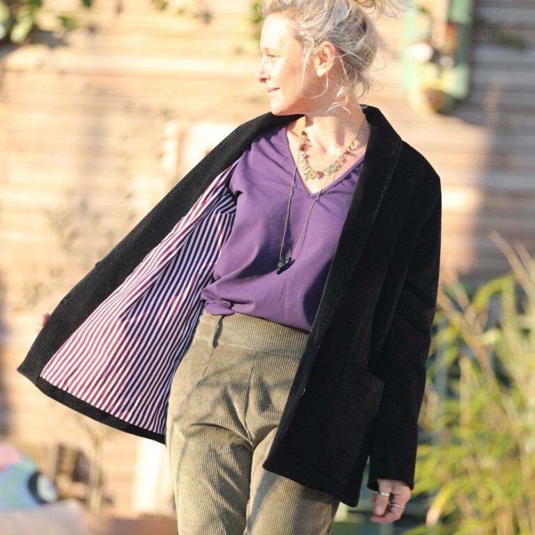 Quintessence - Veste Faustine - velours côtelé noir