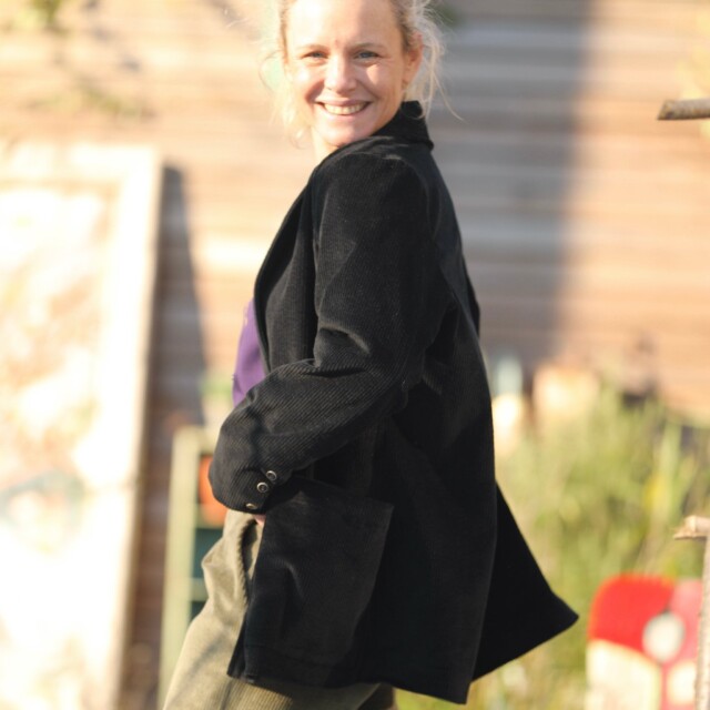 Quintessence - Veste Faustine - velours côtelé noir