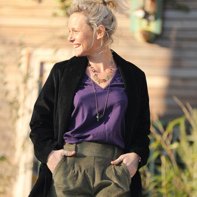 Quintessence - Veste Faustine - velours côtelé noir