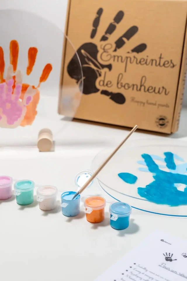 LouYou - Kit Empreintes de mains pour 4 - Deux Supports Ronds