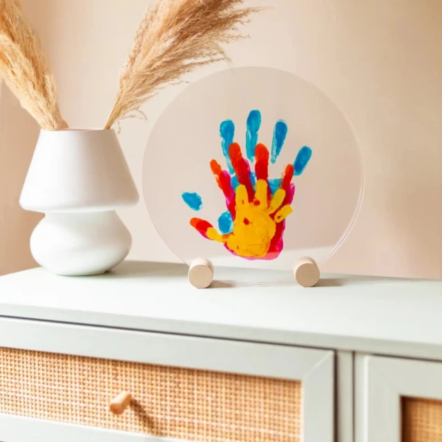 LouYou - Kit Empreintes de mains pour 4 - Deux Supports Ronds