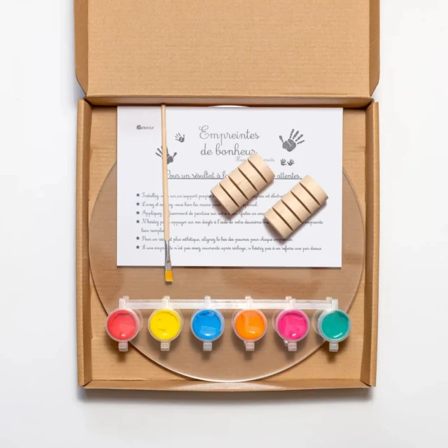LouYou - Kit Empreintes de mains pour 4 - Deux Supports Ronds
