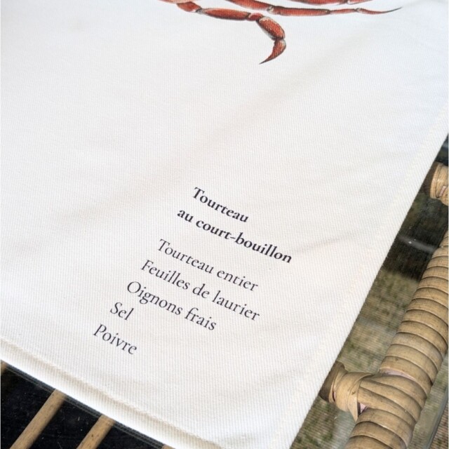 varek.illustrations - Torchon 100% coton : Le Tourteau au Court Bouillon