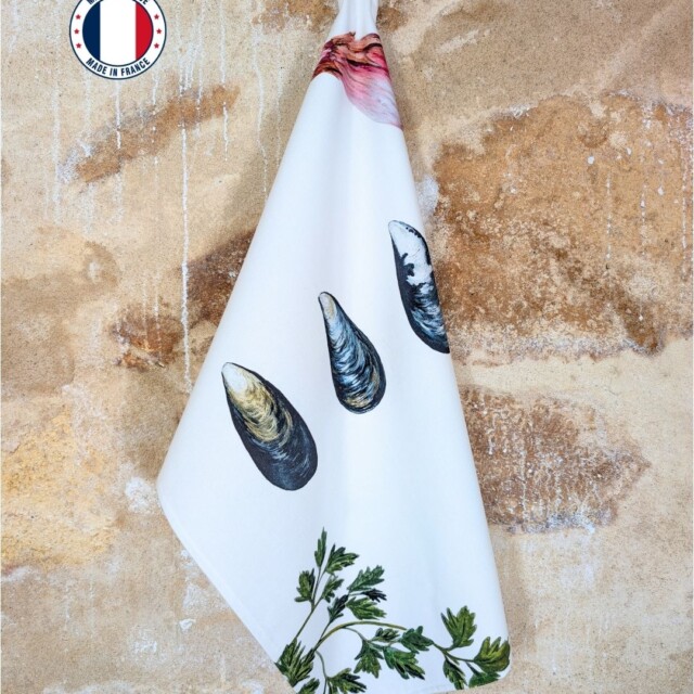 varek.illustrations - Torchon 100% coton : Les Moules Marinières