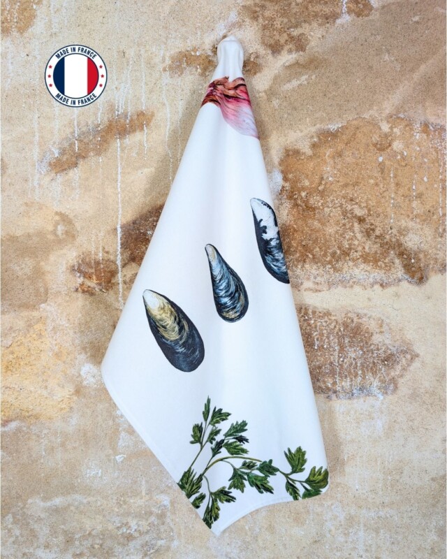 varek.illustrations - Torchon 100% coton : Les Moules Marinières