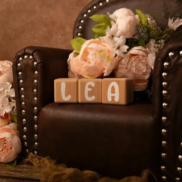 LouYou - 3 Cubes en Bois de 5cm x 5cm + 47 Stickers blancs