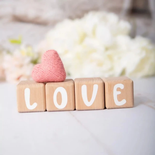 LouYou - 4 Cubes en Bois de 5cm x 5cm + 55 Stickers blancs