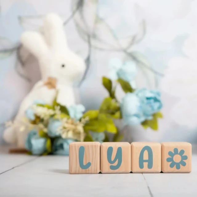 LouYou - 4 Cubes en Bois de 5cm x 5cm + 55 Stickers gris