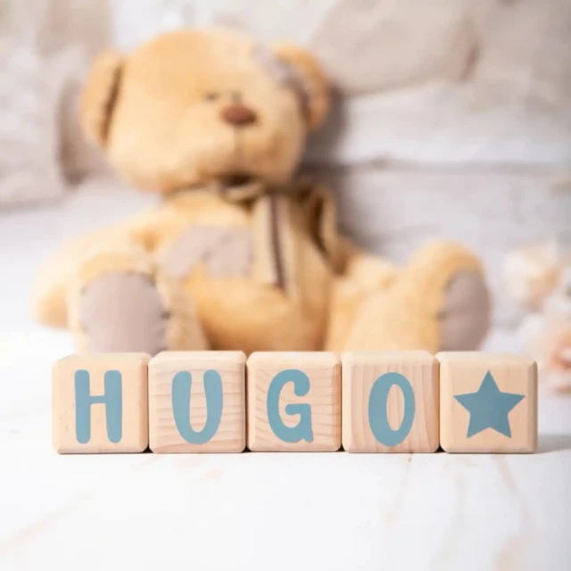 LouYou - 5 Cubes en Bois de 5cm x 5cm + 66 Stickers gris