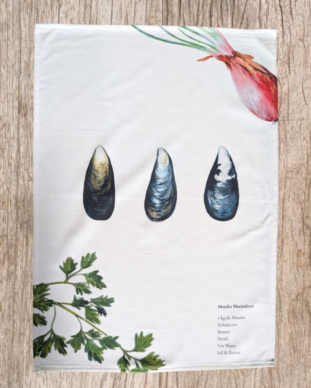 varek.illustrations - Torchon 100% coton : Les Moules Marinières