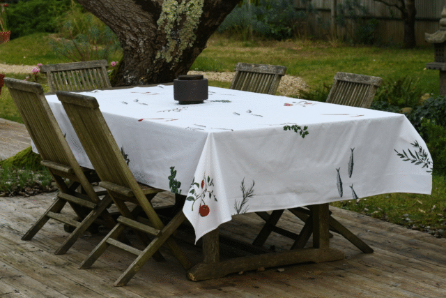 varek.illustrations - Nappe enduite en coton rectangulaire 250 x 160 cm