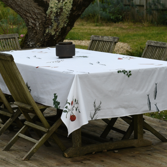 varek.illustrations - Nappe enduite en coton rectangulaire 250 x 160 cm