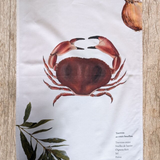 varek.illustrations - Torchon 100% coton : Le Tourteau au Court Bouillon