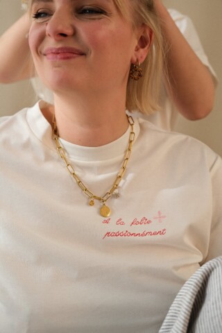 POZÉ - T-shirt Femme brodé “A la folie, passionnément”