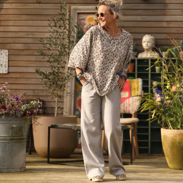 Quintessence - Pantalon Nestor lin gris perle