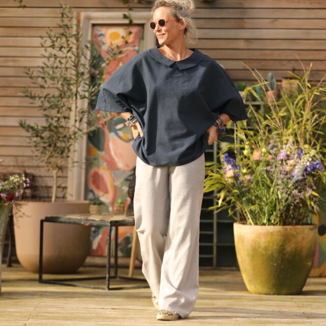 Quintessence - Pantalon Nestor lin gris perle