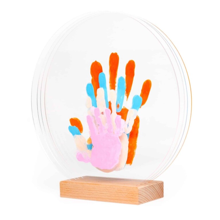 LouYou - Kit Empreintes de mains pour 4 - Support Rectangulaire