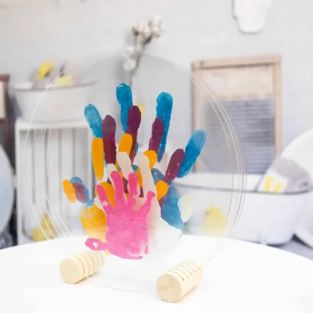 LouYou - Kit Empreintes de mains pour 6 - Deux Supports Ronds