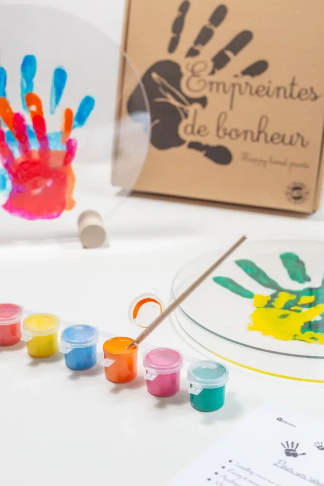 LouYou - Kit Empreintes de mains pour 6 - Deux Supports Ronds