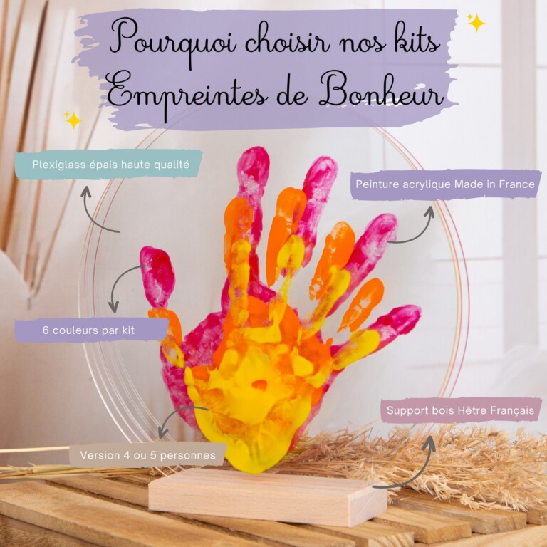 LouYou - Kit Empreintes de mains pour 3 - Support Rectangulaire – Pep's