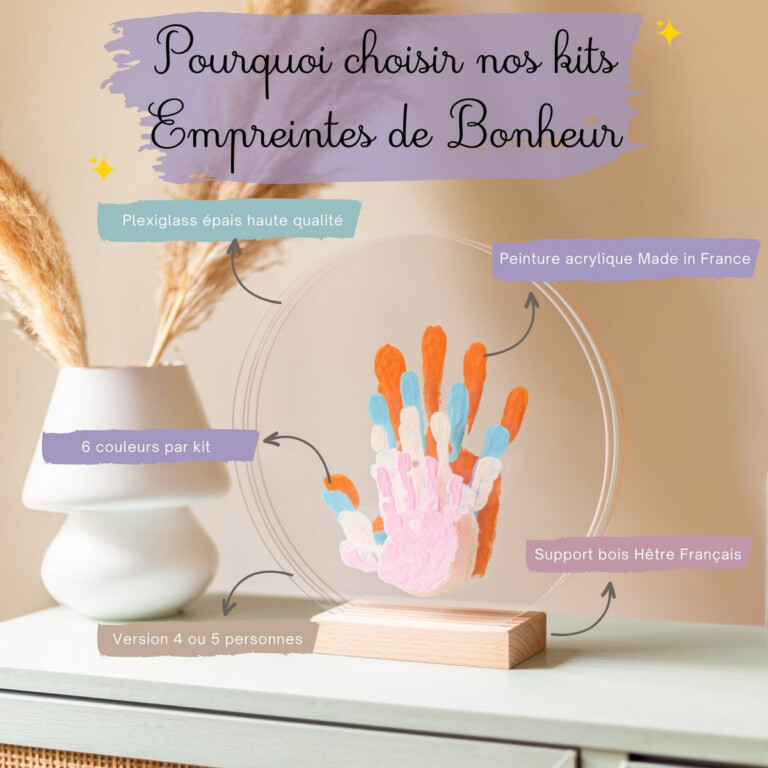 LouYou - Kit Empreintes de mains pour 4 - Support Rectangulaire – Pep's