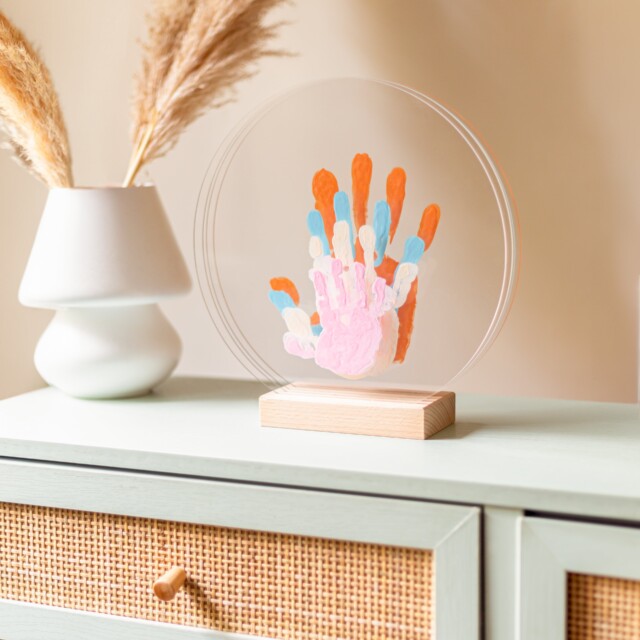 LouYou - Kit Empreintes de mains pour 4 - Support Rectangulaire