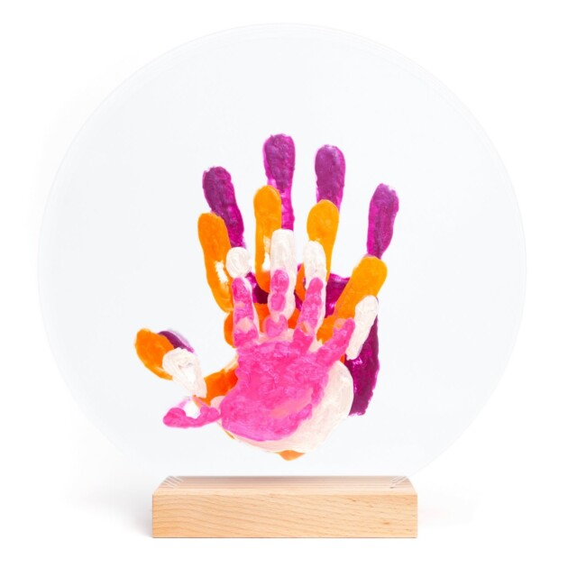 LouYou - Kit Empreintes de mains pour 4 - Support Rectangulaire