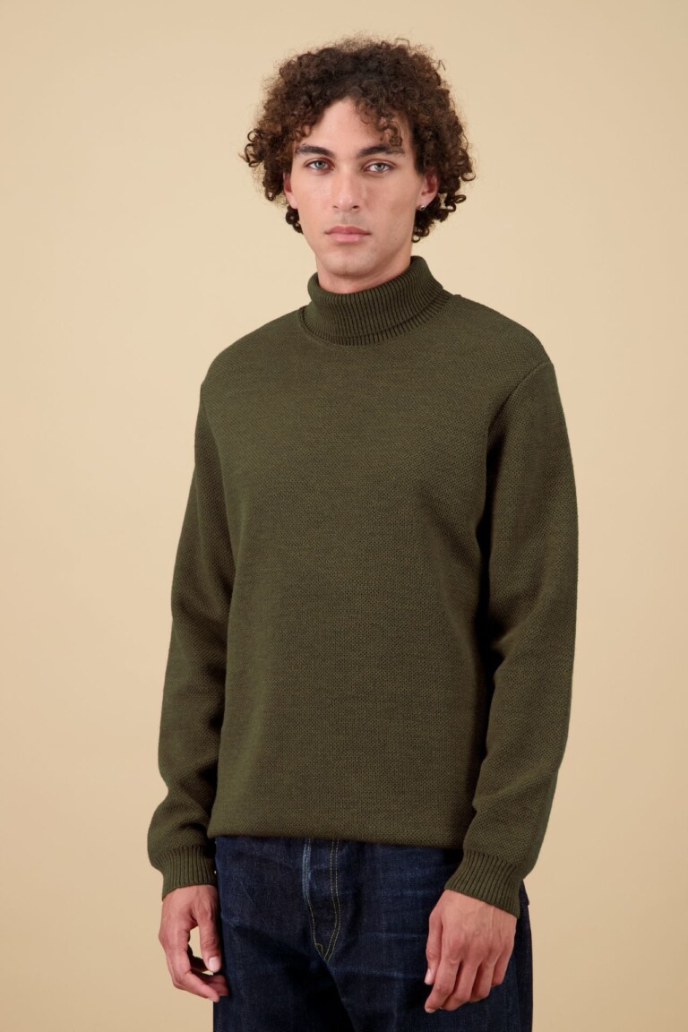 Nitto Knitwear - Pull Youri Col Roulé - Kaki
