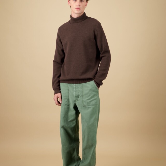 Nitto Knitwear - Pull Youri Col Roulé - Marron