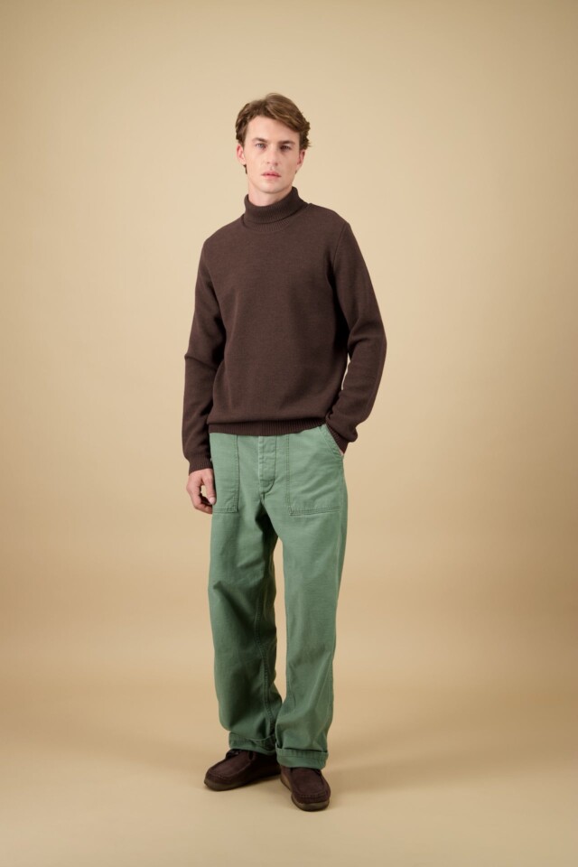 Nitto Knitwear - Pull Youri Col Roulé - Marron