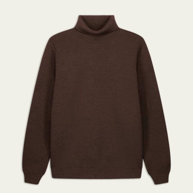 Nitto Knitwear - Pull Youri Col Roulé - Marron