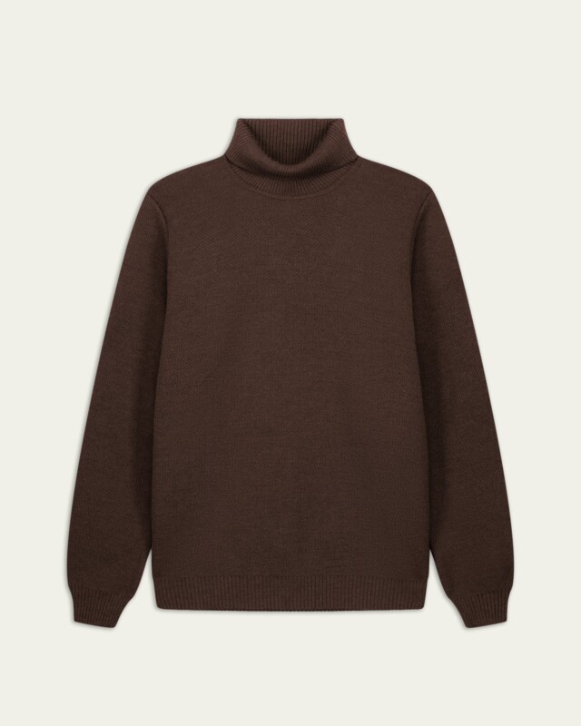 Nitto Knitwear - Pull Youri Col Roulé - Marron