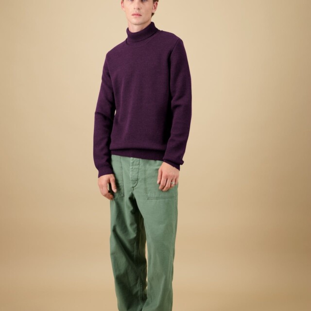Nitto Knitwear - Pull Youri Col Roulé - Prune