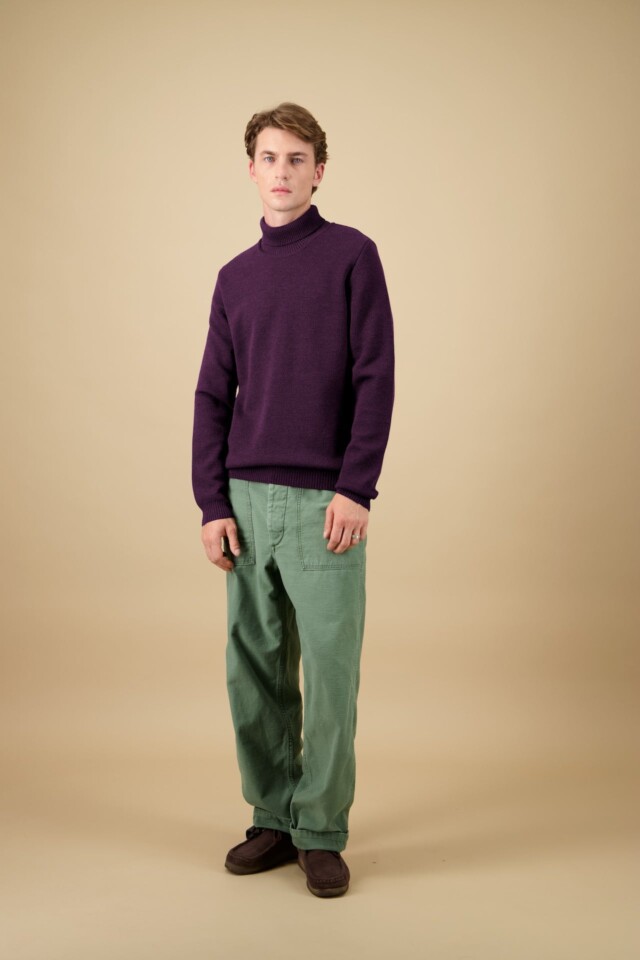Nitto Knitwear - Pull Youri Col Roulé - Prune