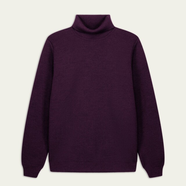 Nitto Knitwear - Pull Youri Col Roulé - Prune