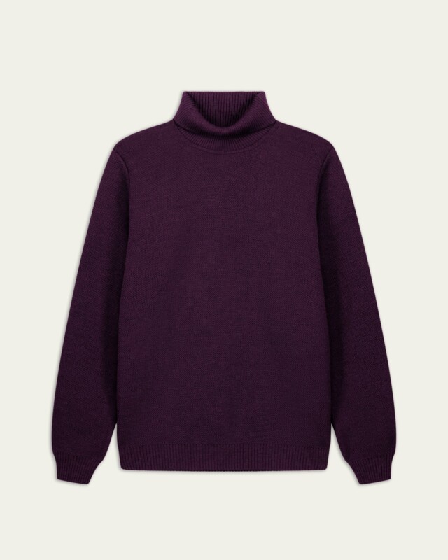 Nitto Knitwear - Pull Youri Col Roulé - Prune