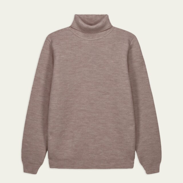 Nitto Knitwear - Pull Youri Col Roulé - Taupe