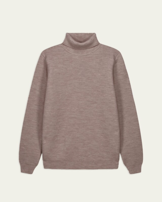 Nitto Knitwear - Pull Youri Col Roulé - Taupe