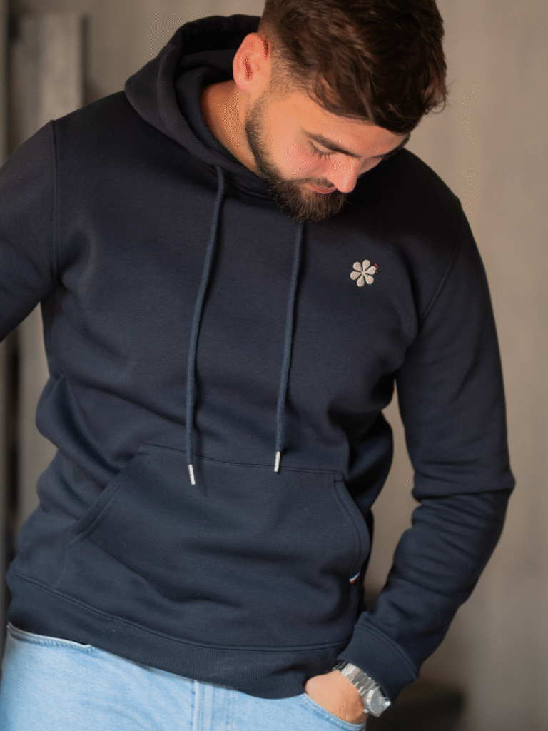 Maison Tricolore - Le Sweat à Capuche Homme en Coton Bio - Marine