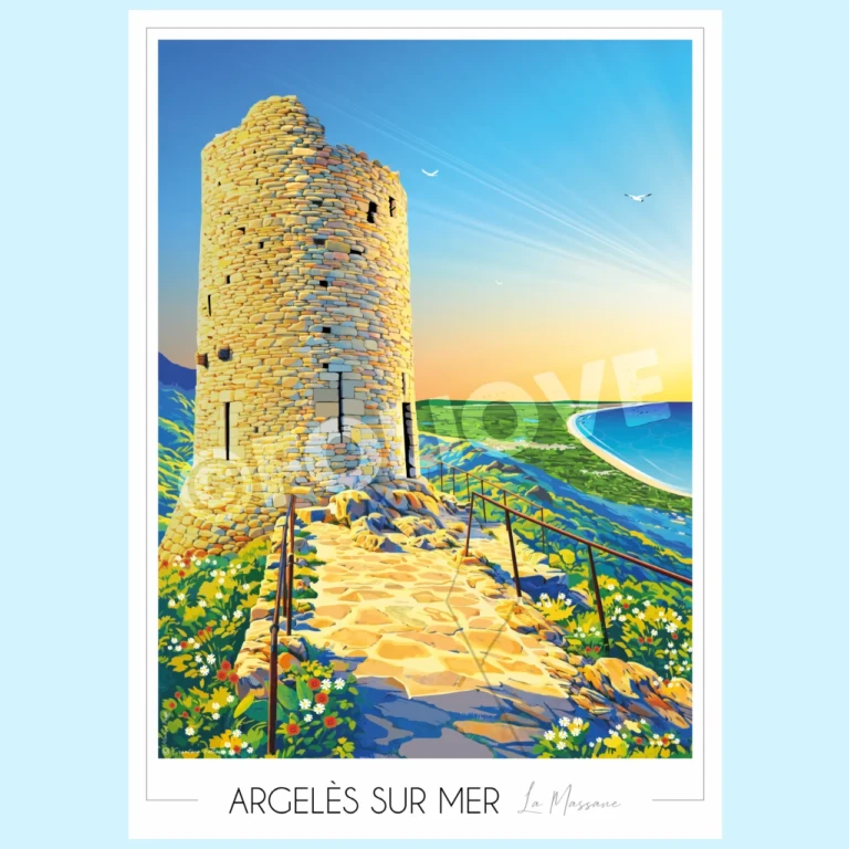 Foliove - Affiche Argelès sur mer - Tour de la Massane