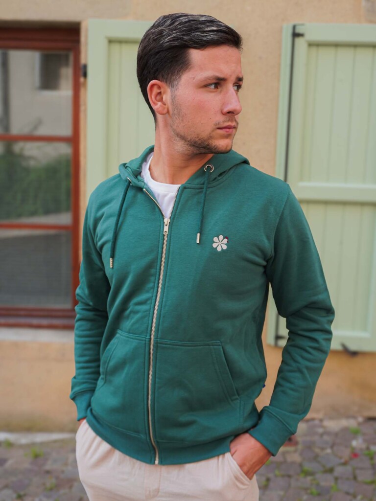 Maison Tricolore - La Veste Zippée Homme En Coton Bio - Vert