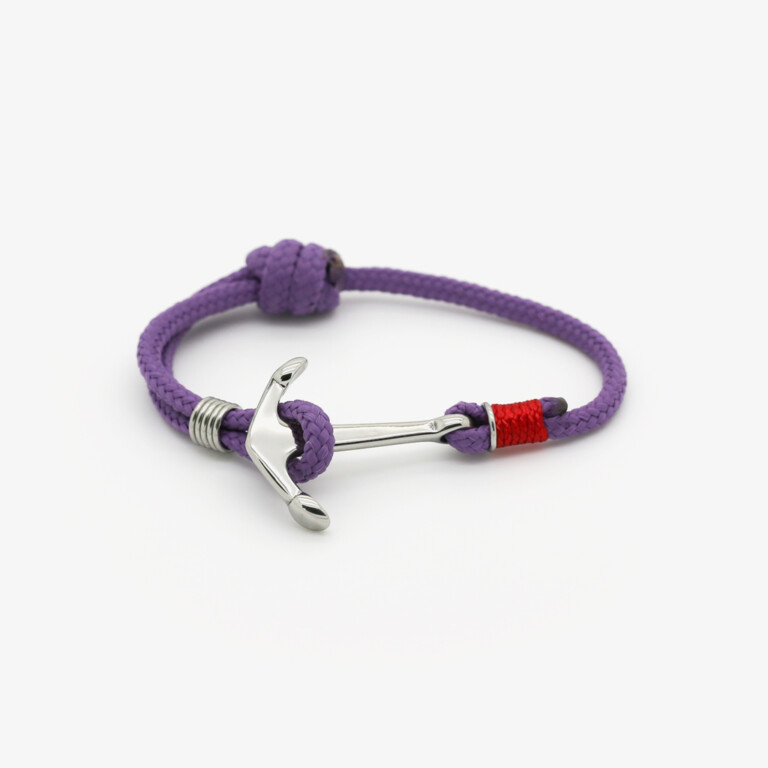 bracelet enfant corde violet attache ancre packshot monzemare Monzémaré - Saint-Enogat