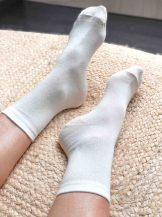 Maison Tricolore - Les Chaussettes en Laine Mérinos & Soie Française  Blanche