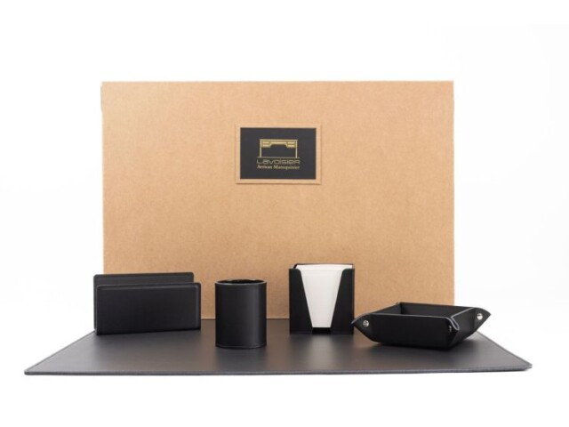 LAVOISIER Maroquinier - Coffret classique 60cm en cuir noir – COF-500-60