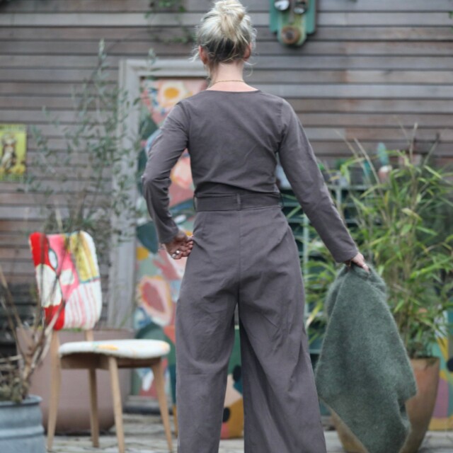 Quintessence - Combinaison Perla - velours milleraies moka