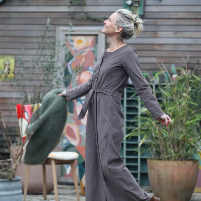 Quintessence - Combinaison Perla - velours milleraies moka