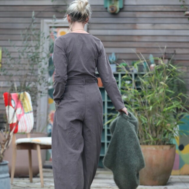 Quintessence - Combinaison Perla - velours milleraies moka