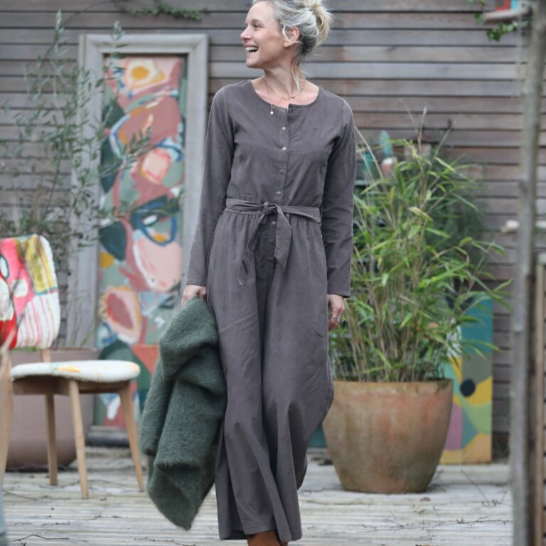 Quintessence - Combinaison Perla - velours milleraies moka